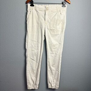 American Eagle Khaki Y2K Joggers Stretch Casual Pants Elastic Waist Size 8 Short